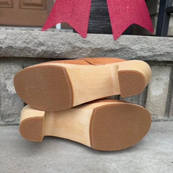 NEW SWEDISH HASBEENS SLIP IN 10 Women's Wooden Leather Clog Mule Shoe NWOB - Picture 11 of 12